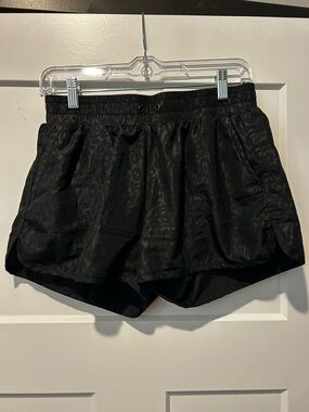 Zyia Active Bomber Shorts - Black Animal Print Athletic Running Shorts